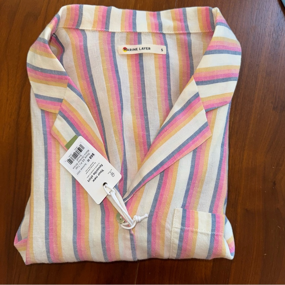 Marine Layer Retro Striped Shirt 🦋🪲🌸✨🌈